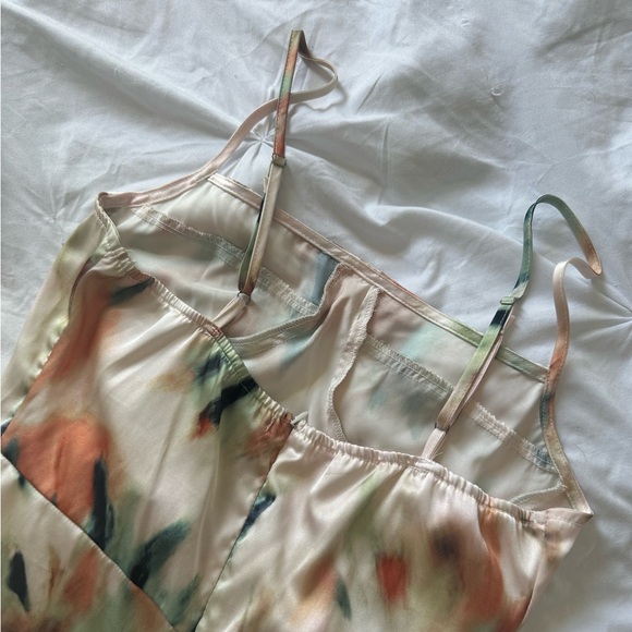 Multi-coloured satin midi dress - Picture 3 of 4